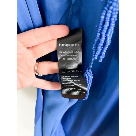 FARM Rio | Open-Back Midi Dress in Royal Blue | Sz XS - Picture 12 of 13